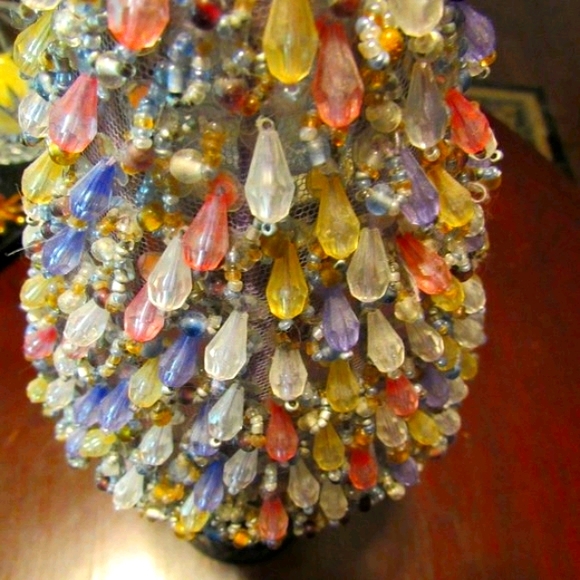 Vintage Votive Candle Lamp with Pastel Bead Shade - Picture 3 of 16